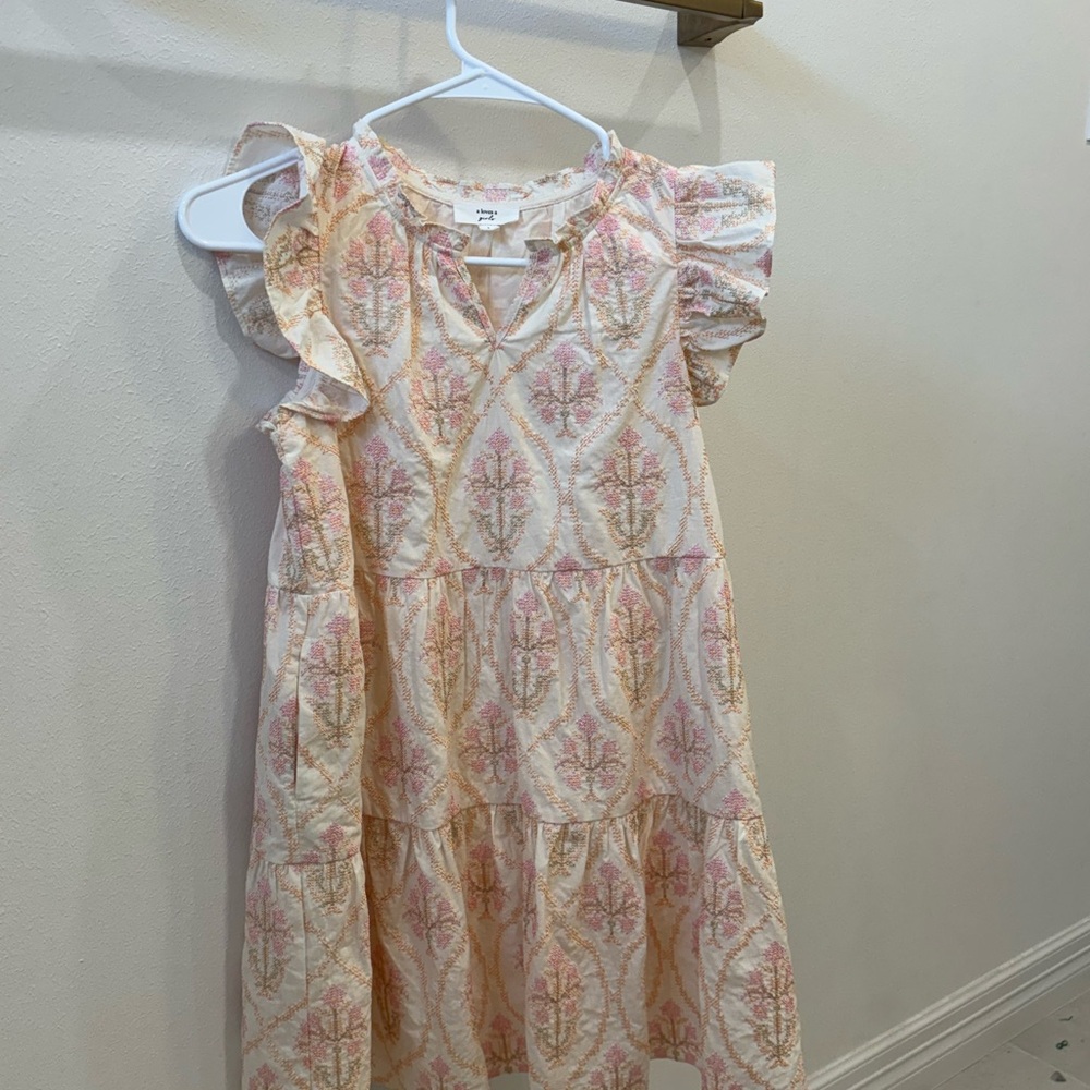 Charming Pink and Cream Kids Dress